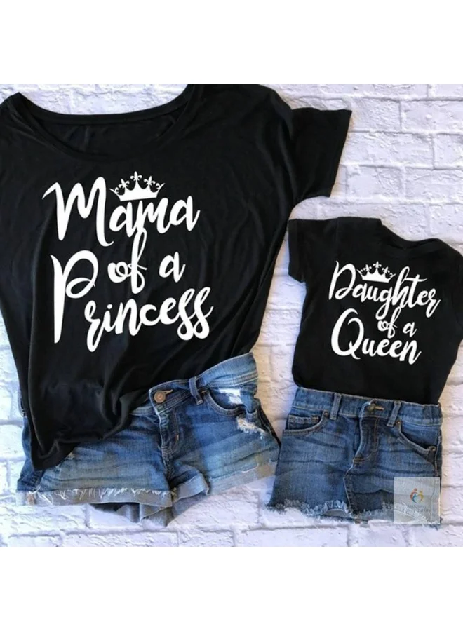 ماتشينج فاميلي اوتفيتس طقم تيشيرتات متطابقة للأم والابنة | تيشيرتات سوداء للأم والابنة | ملابس عائلية مناسبة للارتداء اليومي والهدايا وجلسات التصوير