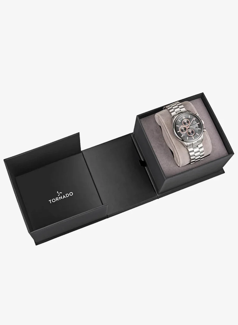 Tornado Grey Men's Stainless Steel Chronograph Watch T6106B-SBSX - 42x48 mm for Men | Best Price UAE