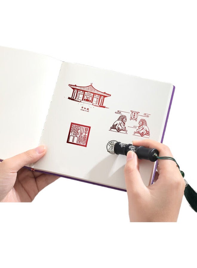 Jiaranheng كتاب طوابع جياران هينغ المربع، كتاب تسجيل السفر، كتاب طوابع محمول للمتحف، ألبوم جمع الطوابع، دفتر يوميات فارغ عالي الجودة، كتاب طوابع تسجيل موقع المدينة المحرمة في بكين، كتاب تذكاري، وردي - Image 3