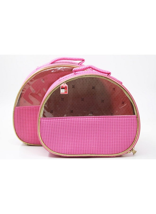 LUCES 2 Pcs Different Sizes Fabric Makeup Storage Box Vanity Cosmetic Bag Travelling Necklace Wardrobe Organizer Jewellery Pouch for Women Pink - Image 4