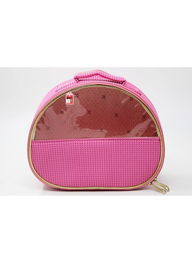 LUCES 2 Pcs Different Sizes Fabric Makeup Storage Box Vanity Cosmetic Bag Travelling Necklace Wardrobe Organizer Jewellery Pouch for Women Pink - Image 3