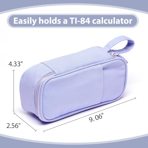 SPACEMATE Pencil Case Pouch Box Bag School Supplies Girls Boys Kids, Cute Preppy Stuff Large Big Capacity Aesthetic Pen Organizer, Back to College Stationary, Purple, Heavy Duty Canvas, 1800ml - Image 5