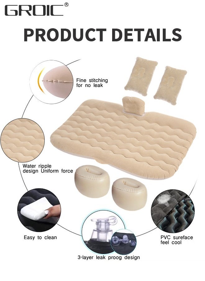 GROIC - Inflatable Car Mattress,Car Air Mattress Back Seat Inflatable Car Bed Camping Mattress with Pillows Air-Pump for Car, SUV, Truck Travel, Hiking - Image 1
