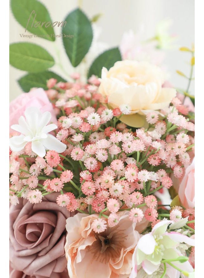 Floroom 18pcs Artificial Babys Breath Gypsophila Greenery Sprays, Real Touch Dusty Rose Blush Pink Fake Flowers for Wedding Bouquets Centerpieces Floral Arrangements and Decorations - Image 4