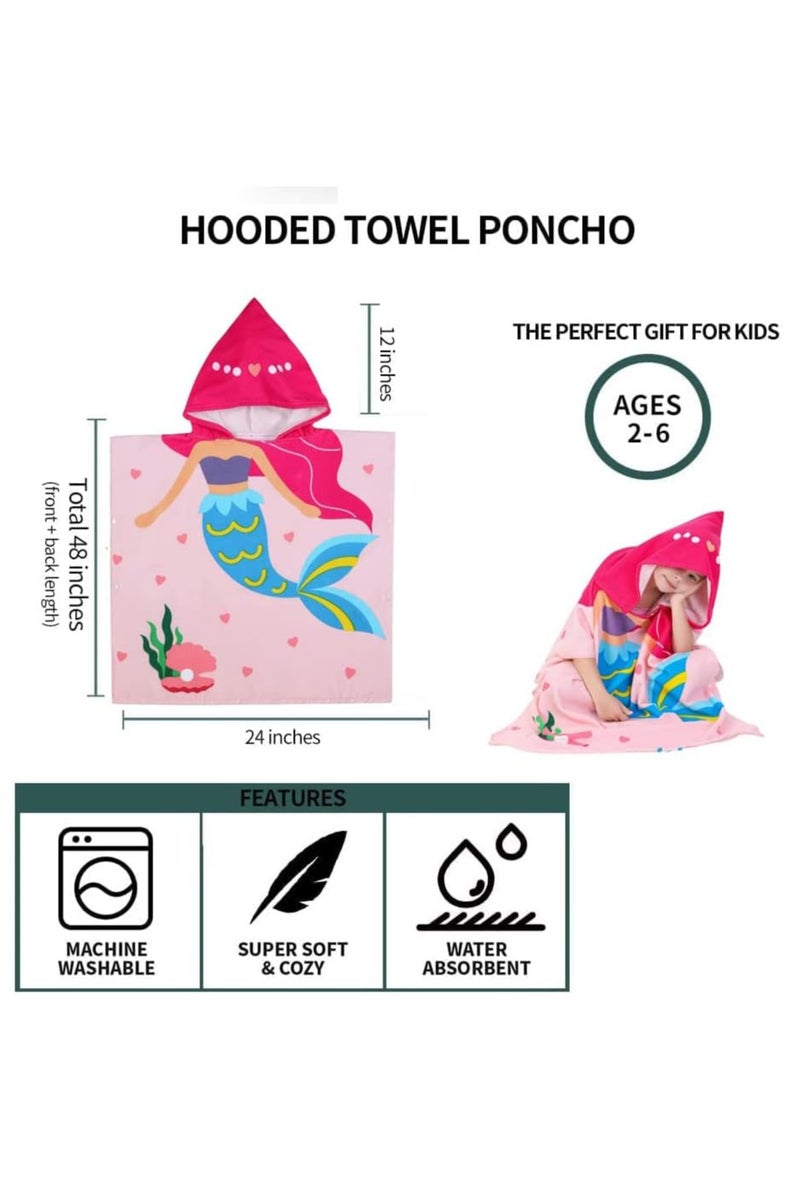 موثوقية التنبؤ منشفة حمام للأطفال من عمر 1 إلى 6 سنوات، منشفة للأطفال بغطاء للرأس، منشفة حمام فائقة النعومة من الألياف الدقيقة، رداء حمام بونشو، ملابس سباحة للفتيات لقضاء العطلات على الشاطئ واللعب في الماء، ملابس سباحة للفتيات للشاطئ والمسبح - Image 4