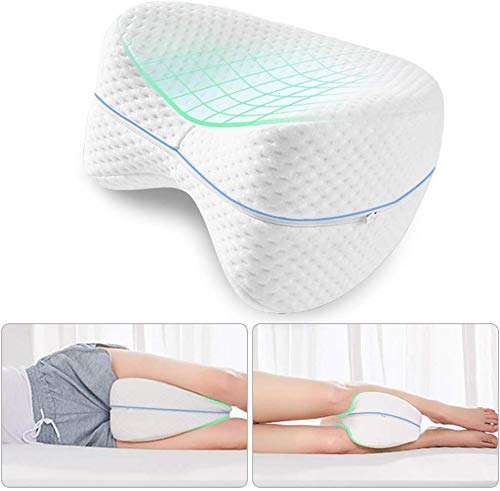 Bhavyam Memory Foam Cotton Leg Pillow Queen White 1 Piece - Image 1