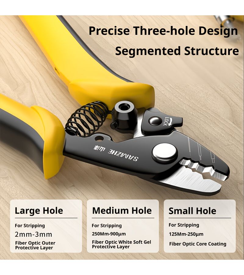 Three Port Fiber Optic Stripping Pliers for FTTH Wire Stripper Tool with Slide Lock Plier Nose CFS 3 - Image 5