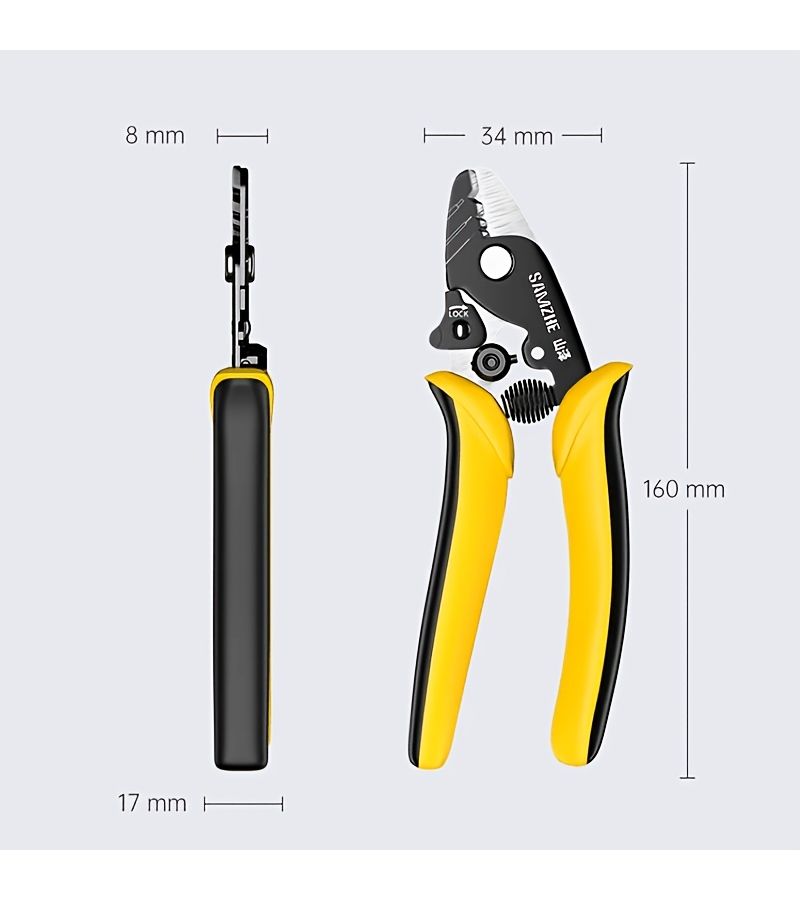 Three Port Fiber Optic Stripping Pliers for FTTH Wire Stripper Tool with Slide Lock Plier Nose CFS 3 - Image 4