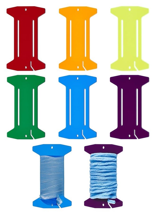BENECREAT 6 Pcs Acrylic Binding Holder, 6 Colors Quilt Binding Tool, Floss Bobbin, Thread Winding Boards for Organizing Binding Cross-Stitch - Image 1