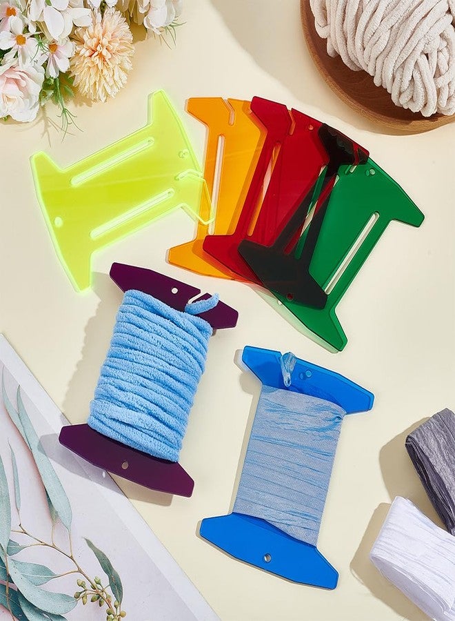 BENECREAT 6 Pcs Acrylic Binding Holder, 6 Colors Quilt Binding Tool, Floss Bobbin, Thread Winding Boards for Organizing Binding Cross-Stitch - Image 4