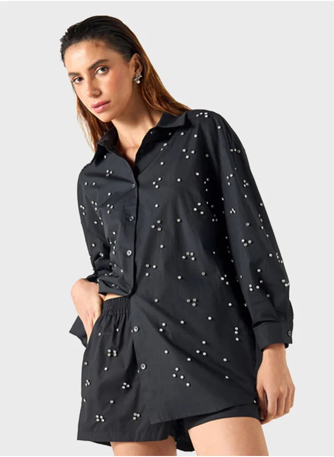 2Xtremz Embellished Button Down Shirt