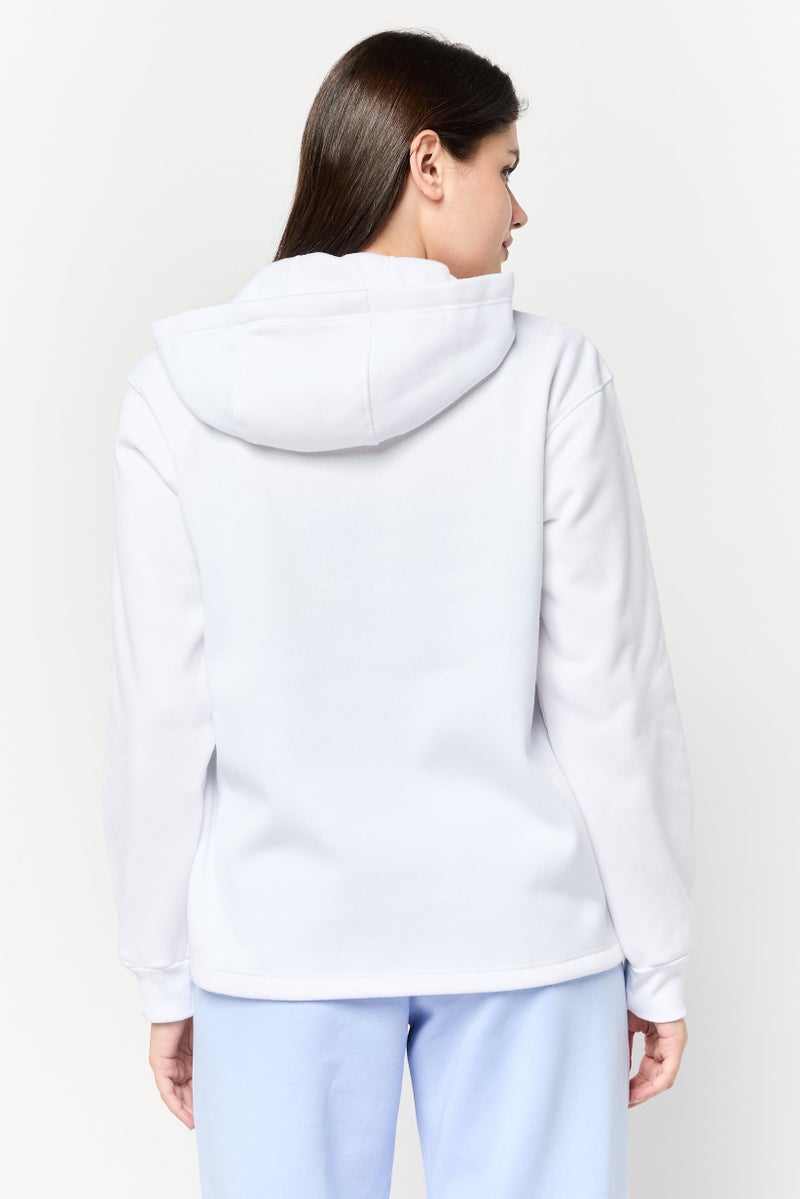 BSP Women Sportswear Fit Long Sleeve Outdoor Hoodie, White  - Image 4