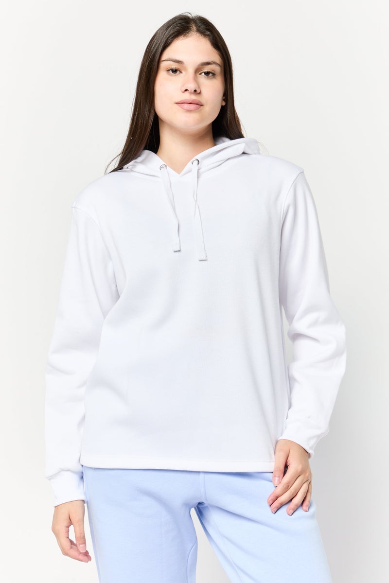 BSP Women Sportswear Fit Long Sleeve Outdoor Hoodie, White  - Image 1