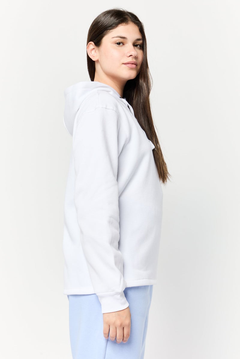 BSP Women Sportswear Fit Long Sleeve Outdoor Hoodie, White  - Image 3
