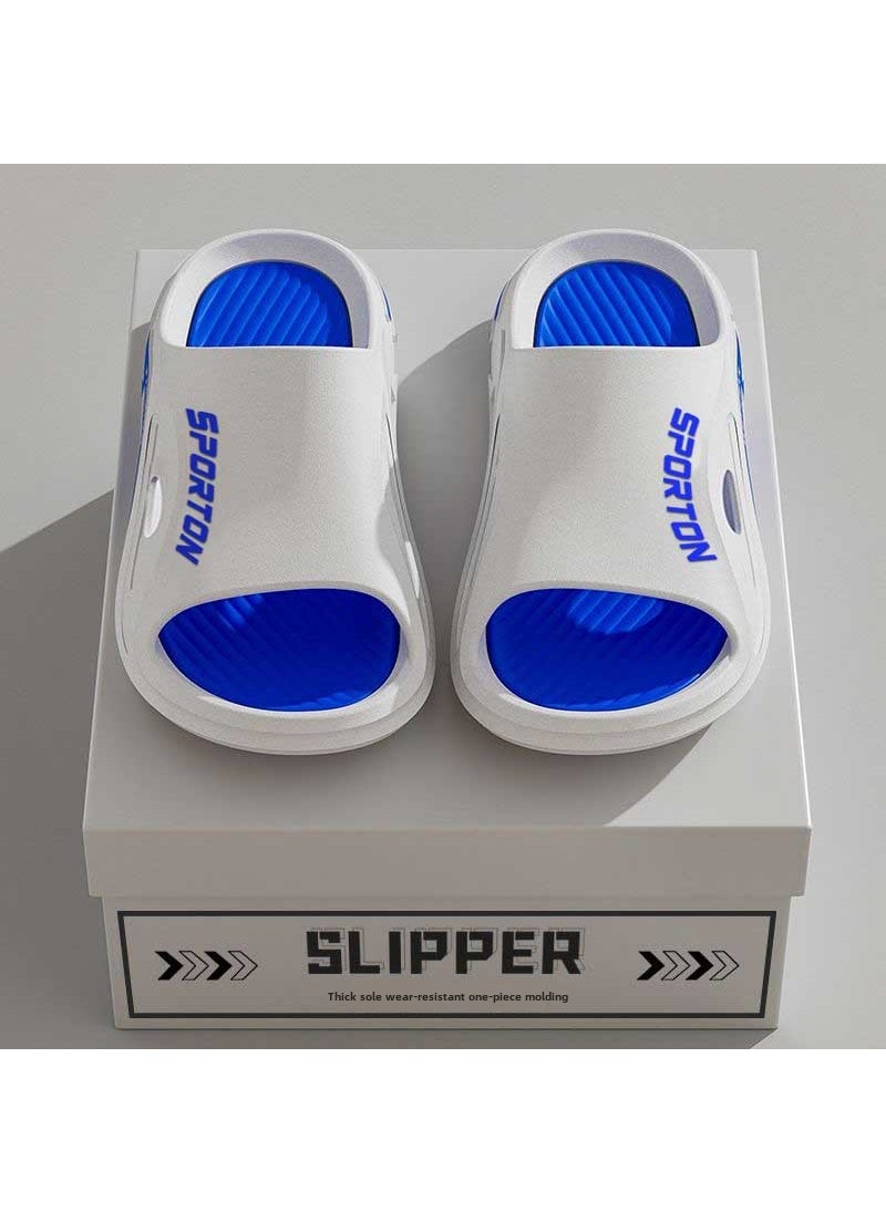 Generic Mens Fashionable Summer Soft Bottom Sandals Anti-Slip Deodorant PVC Special Couple Trendy Slippers Casual Slip-On Shoes 709-Blue 