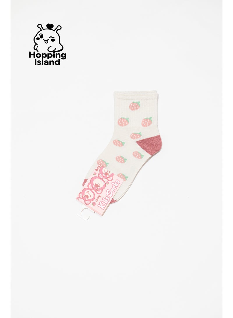 ​جَزِيرَةُ الْقَفَزَاتِ جوارب أطفال بناتي أولاد 5 أزواج بنقشة دب الفراولة مقاس S من 1 إلى 4 سنوات [HI] - Image 4