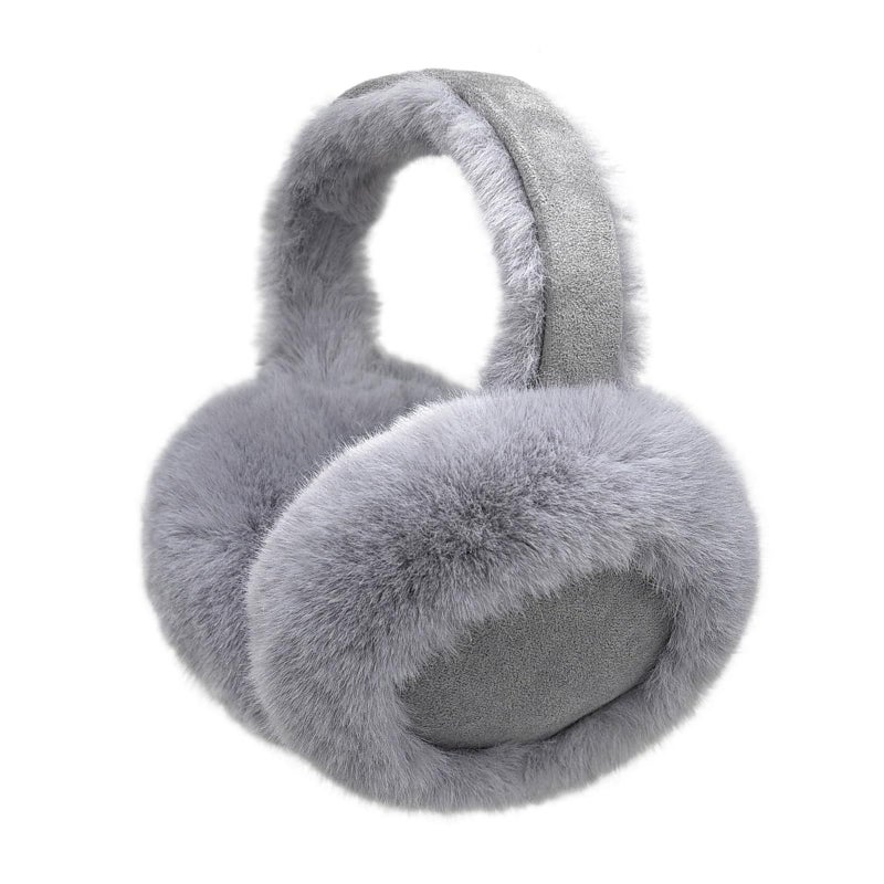 Kedofe Ear Muffs for Winter Women Foldable Fuzzy Cold Outdoor Earmuffs Soft Faux Furry Ear Warmers Covers (Grey) - Image 1