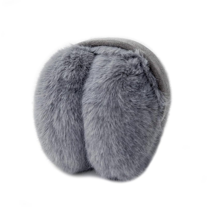 Kedofe Ear Muffs for Winter Women Foldable Fuzzy Cold Outdoor Earmuffs Soft Faux Furry Ear Warmers Covers (Grey) - Image 4