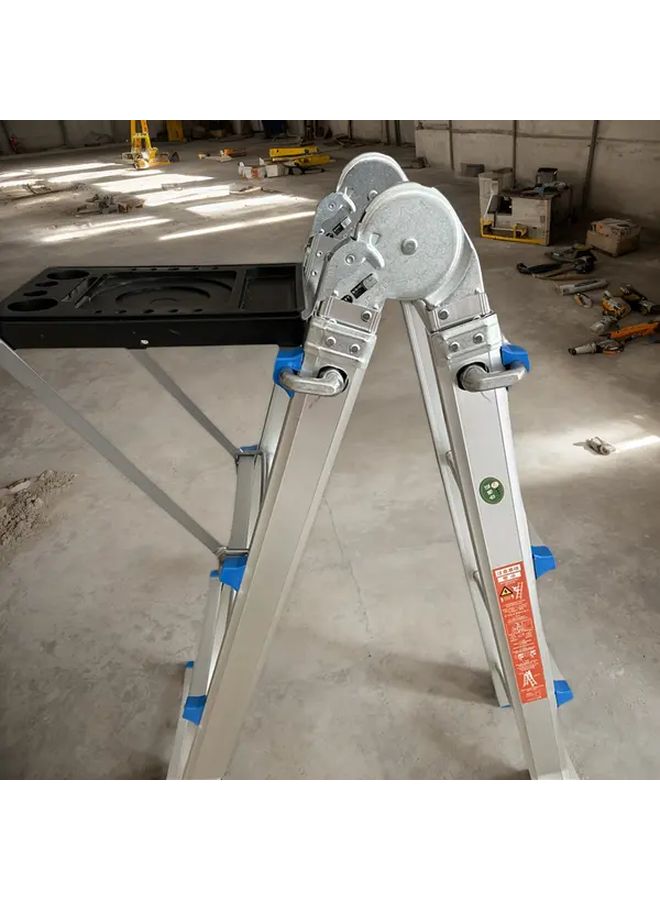 Black Heavy Duty Foldable Ladder Platform Tray Insulated Surface For Electricians - Image 2