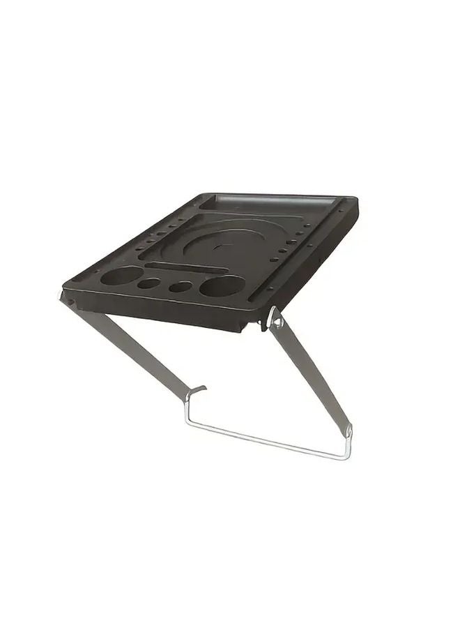 Black Heavy Duty Foldable Ladder Platform Tray Insulated Surface For Electricians - Image 1