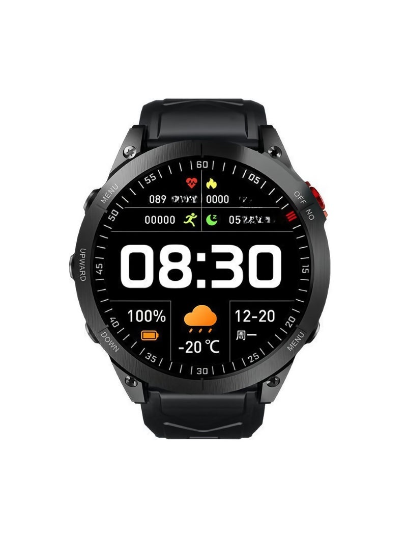 Rugged Sports Smart Watch, Multi Functional Waterproof Activity Tracker Watch, Long Battery Standby Bluetooth Calling Smart Wrist Watch With Heart Rate Blood Oxygen Monitoring, (1pc, Black) - Image 1
