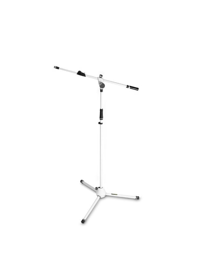 جرافيتي Gravity Microphone Stand with Folding Tripod Base and 2-Point Adjustment Telescoping Boom, White - Image 1
