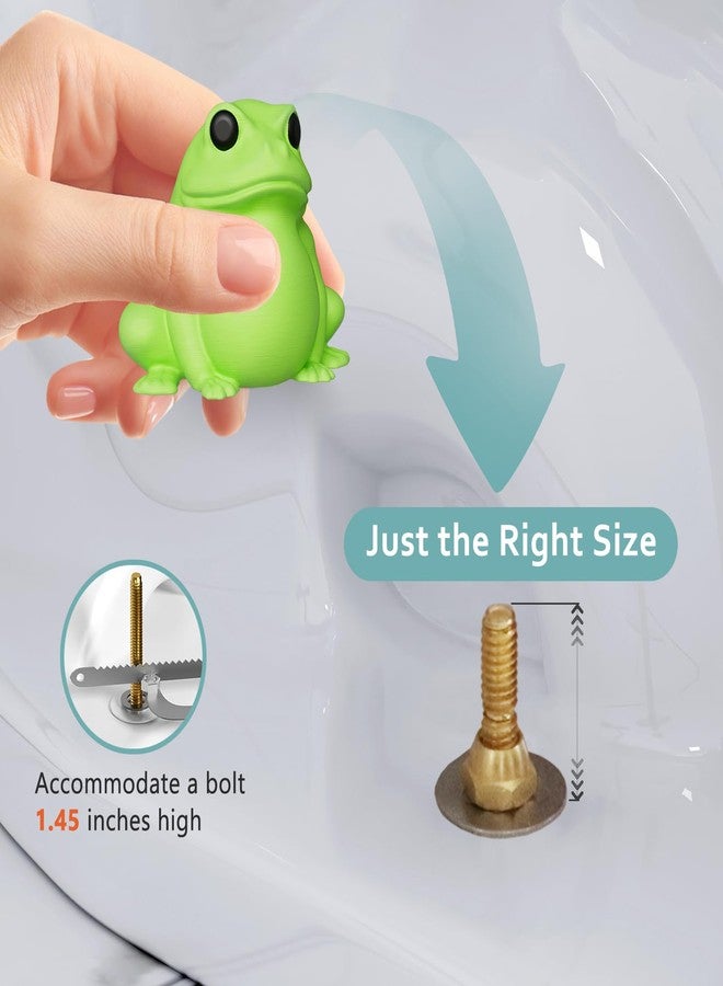 boeemi Toilet Bolt Caps Decorative Glow in The Dark- 2PCs Frog Toilet Bowl Bolt Covers Luminous Green PLA Cute Bathroom Decor Accessories Rust Prevention - Image 4