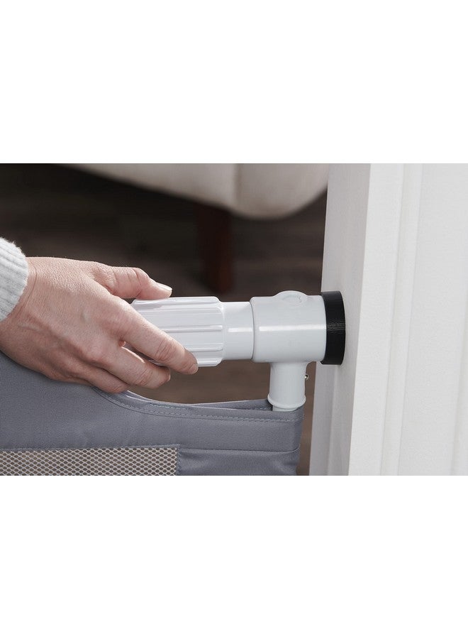 Regalo 50" Extra Wide Gray Expandable Mesh Gate, Pressure Mounted, Includes Rubber Bumpers to Protect Walls - Image 3