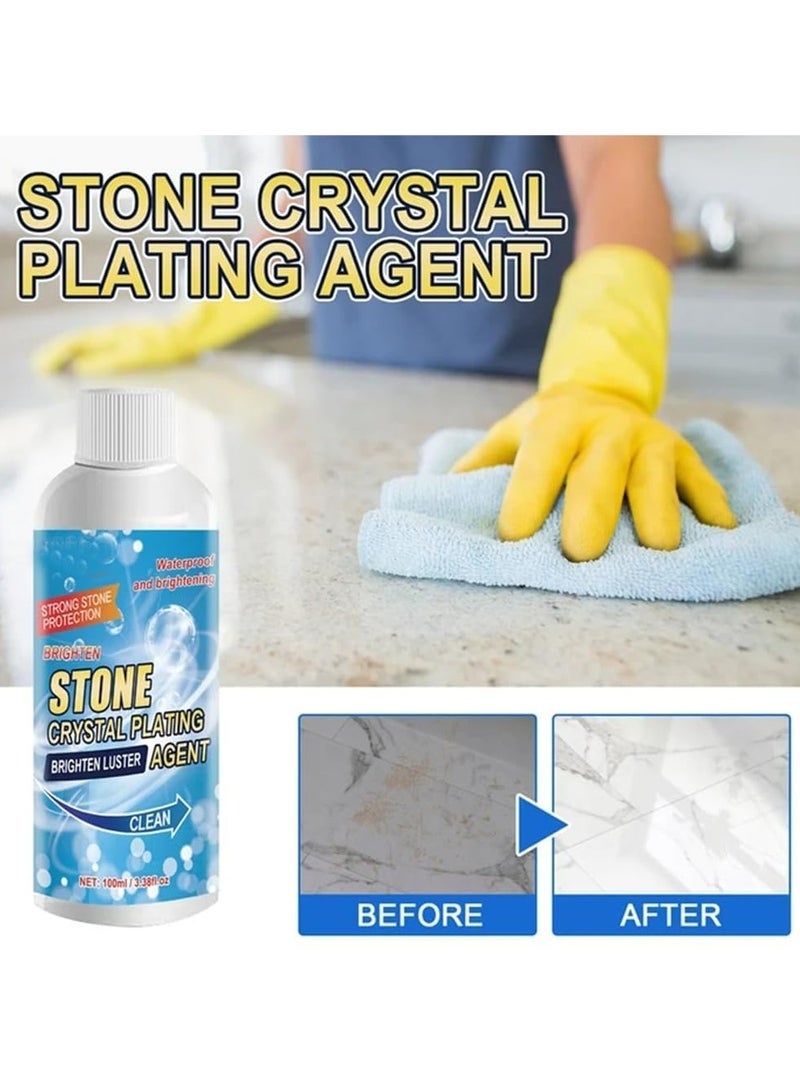 CMGTYYD Stone Crystal Plating Agent - Stain Remover and Cleaner for Marble, Quartz, and Granite Surfaces, Nano Crystal-Plating Brightener for Oil and Stain Removal, Water-Resistant Protective Sealer (1PC) - Image 2