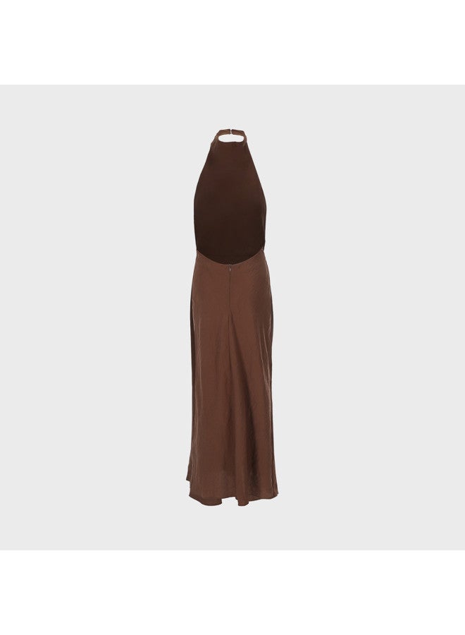 Zara effortlessly Relaxed Minimalist Halter Neck Backless Dress In Solid Colors - Image 3