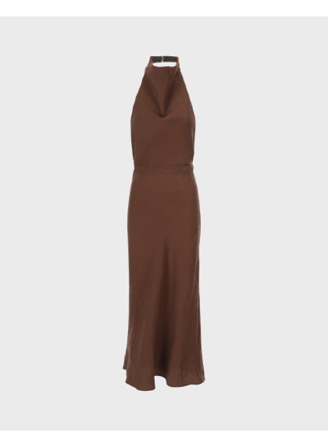 Zara effortlessly Relaxed Minimalist Halter Neck Backless Dress In Solid Colors - Image 1