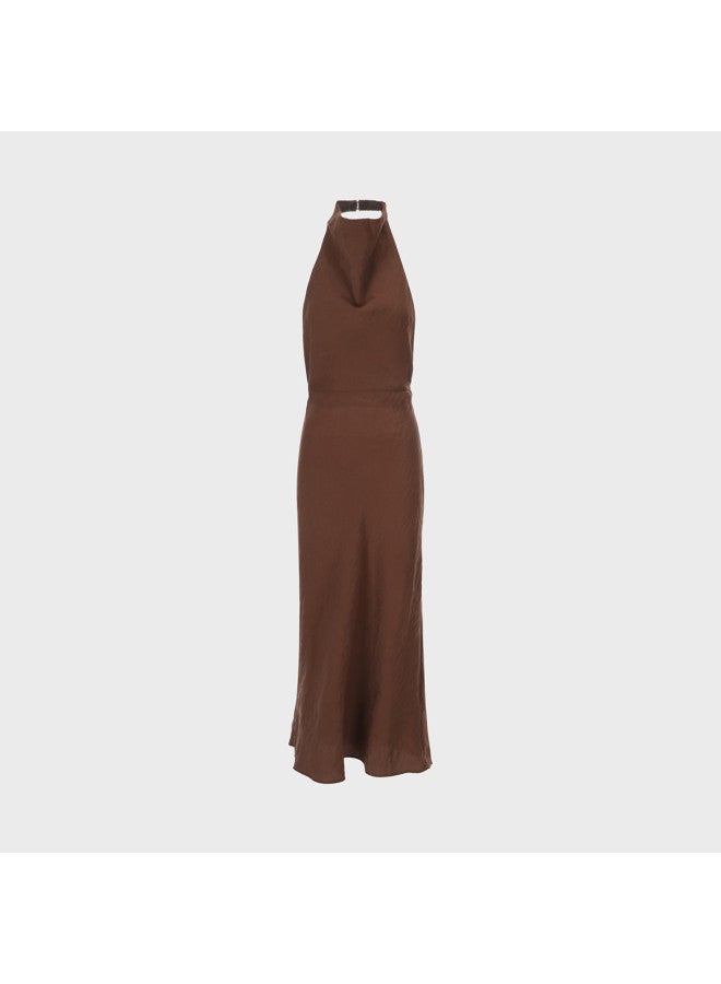 Zara effortlessly Relaxed Minimalist Halter Neck Backless Dress In Solid Colors - Image 2