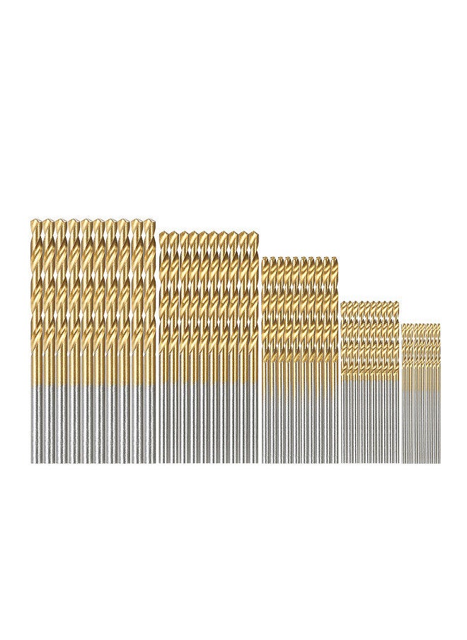 Generic - 50pcs HSS Plating Titanium Twist Drill Bit Set Metric System 1.0-3.0mm High Speed Steel Titanium Coated Twist Drills Bits Woodworking Wood Drilling Tool - Image 1