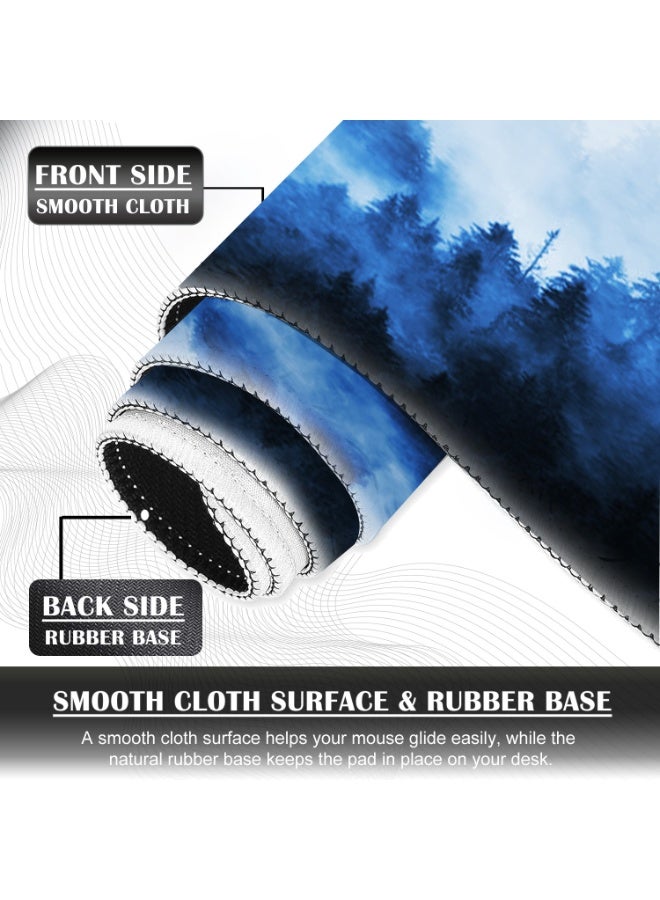 TYCTIX Large Mouse Pad 800x300mm Extended Mouse Pad Non-Slip Rubber Base Gaming Mouse pad Office Mouse Mat Smooth Cloth Surface Desk Mat Keyboard Pads for Computers, Forest - Image 4