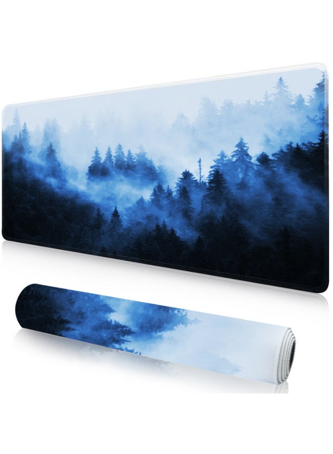 TYCTIX Large Mouse Pad 800x300mm Extended Mouse Pad Non-Slip Rubber Base Gaming Mouse pad Office Mouse Mat Smooth Cloth Surface Desk Mat Keyboard Pads for Computers, Forest - Image 1
