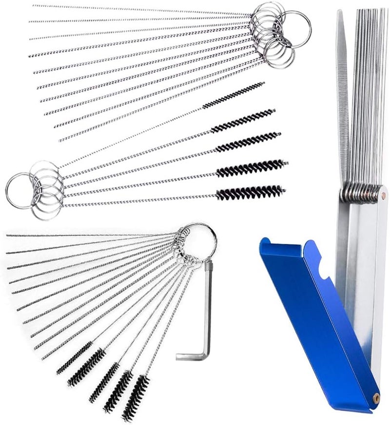 FineGood Carbon Dirt Jet Cleaner Carburetor Set of 4, 13 Cordless Cleaning Set, 20 Needles, 10 Brushes, 1 Motorcycle Key Kit - Image 1