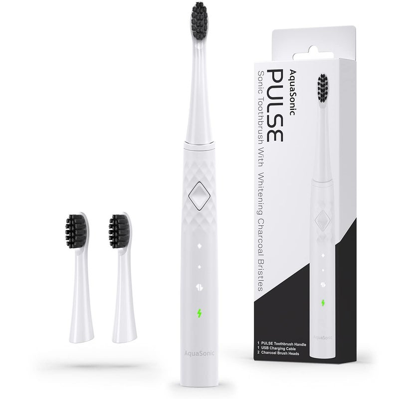 AquaSonic Pulse â€“ Ultra Whitening Electric Toothbrush w Activated Charcoal Whitening Bristles â€“ Sonic Rechargeable toothbrush â€“ 3 Modes & Smart Timers â€“ Lasts 45 days â€“ Home & Travel Toothbrush - Image 1