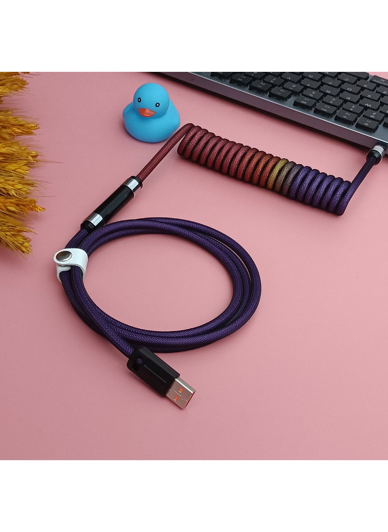 Generic 8K Magnetic Axis Mechanical Keyboard USB-C Data Cable Colorful multi-functional Aviation plug wire (black hardware) 