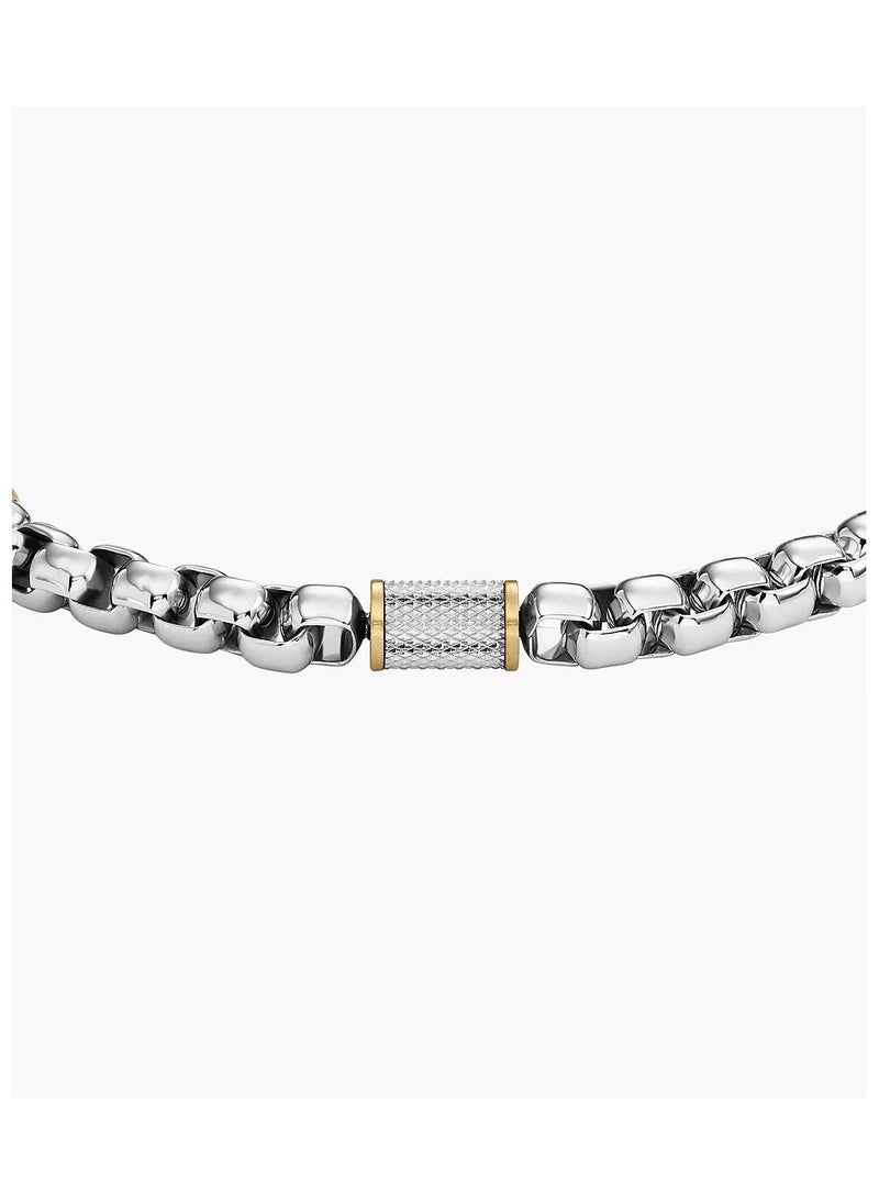 FOSSIL Men's Stainless Steel with lobster or fold over closure bracelet  - Image 3
