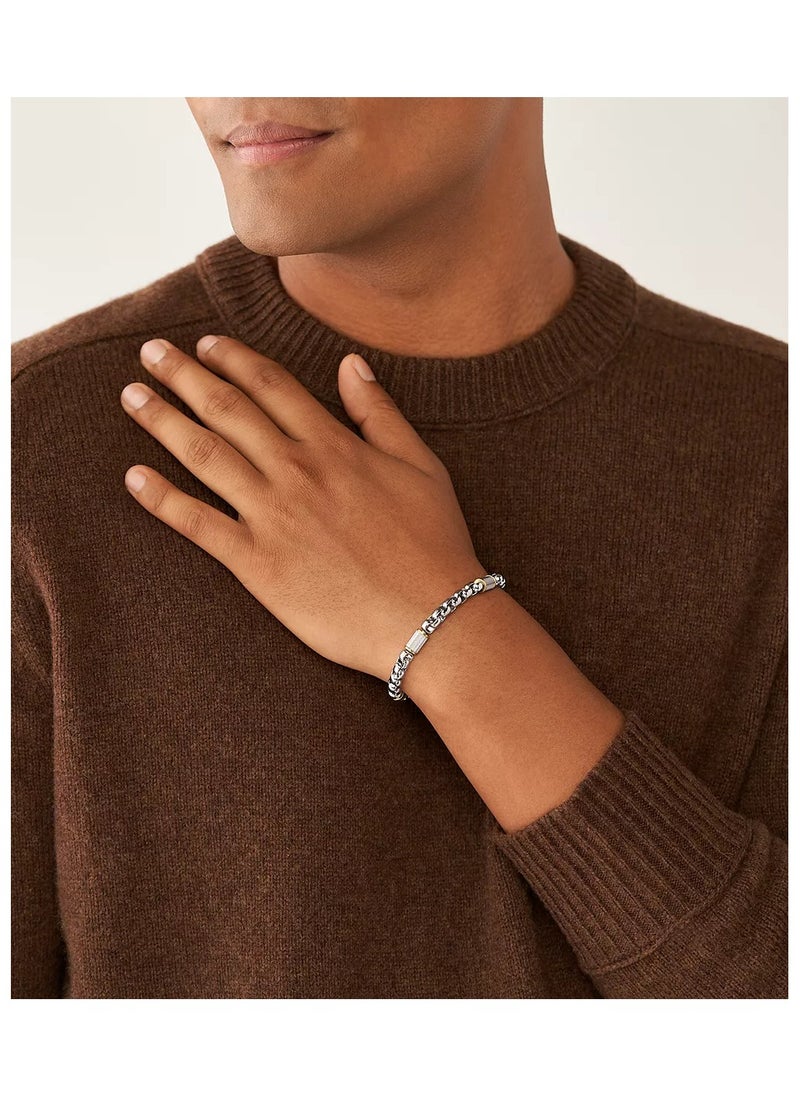 FOSSIL Men's Stainless Steel with lobster or fold over closure bracelet  - Image 2