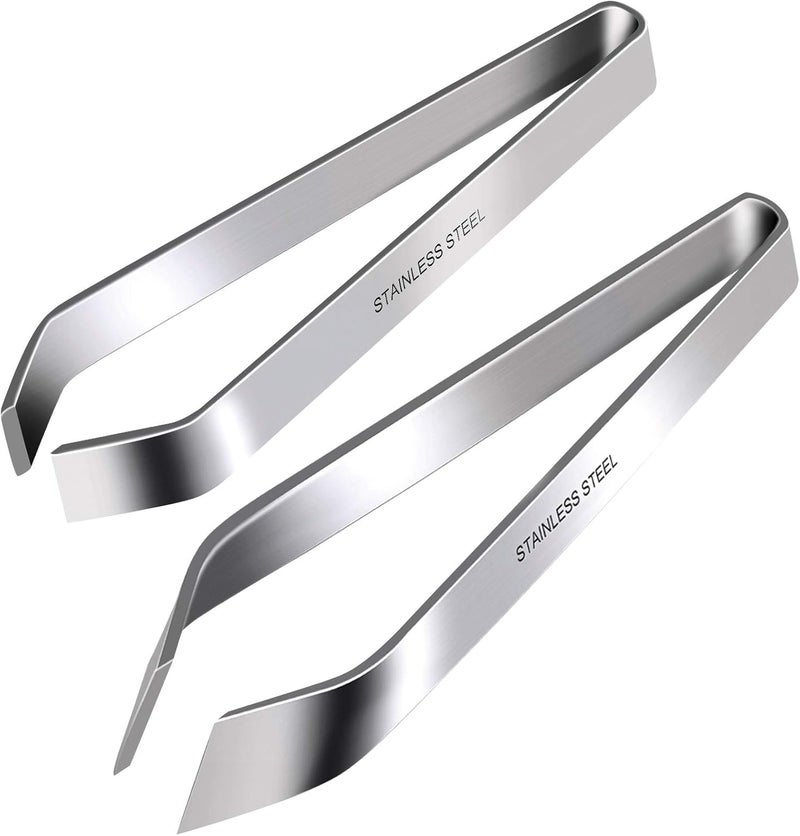 ZAUGONTW Fish Bone Tweezers, Professional Stainless Steel Flat and Slant Pliers Set for Kitchen Salmon Trout, 2 Pcs - Image 1