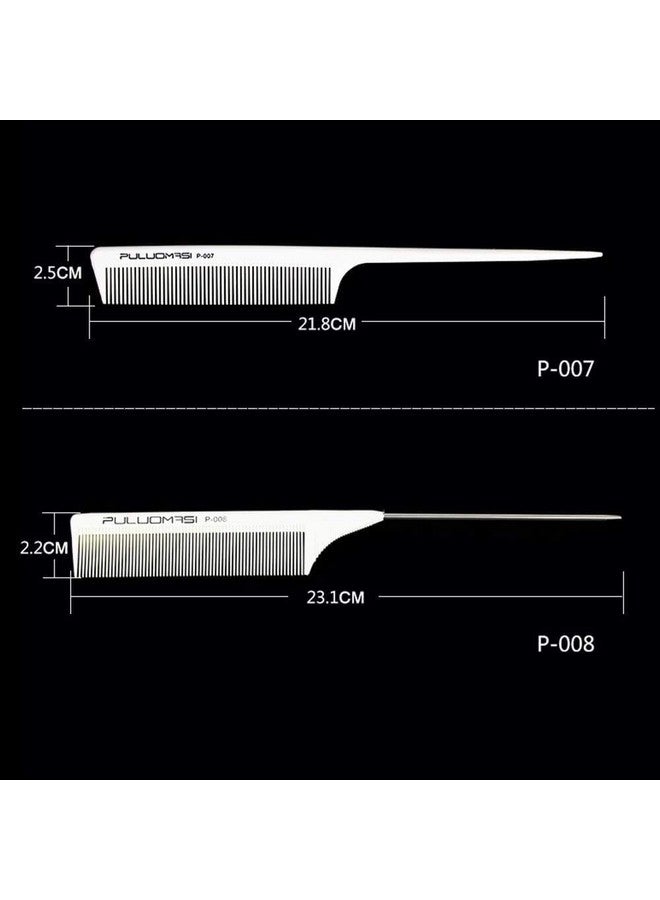 آكس مور مجموعة مشط تصفيف الشعر الاحترافية، مجموعة من 8 مشط مقاوم للحرارة ومضاد للكهرباء الساكنة للتصفيف العام، مشط حلاق ذو أسنان واسعة وذيل مشط - Image 3