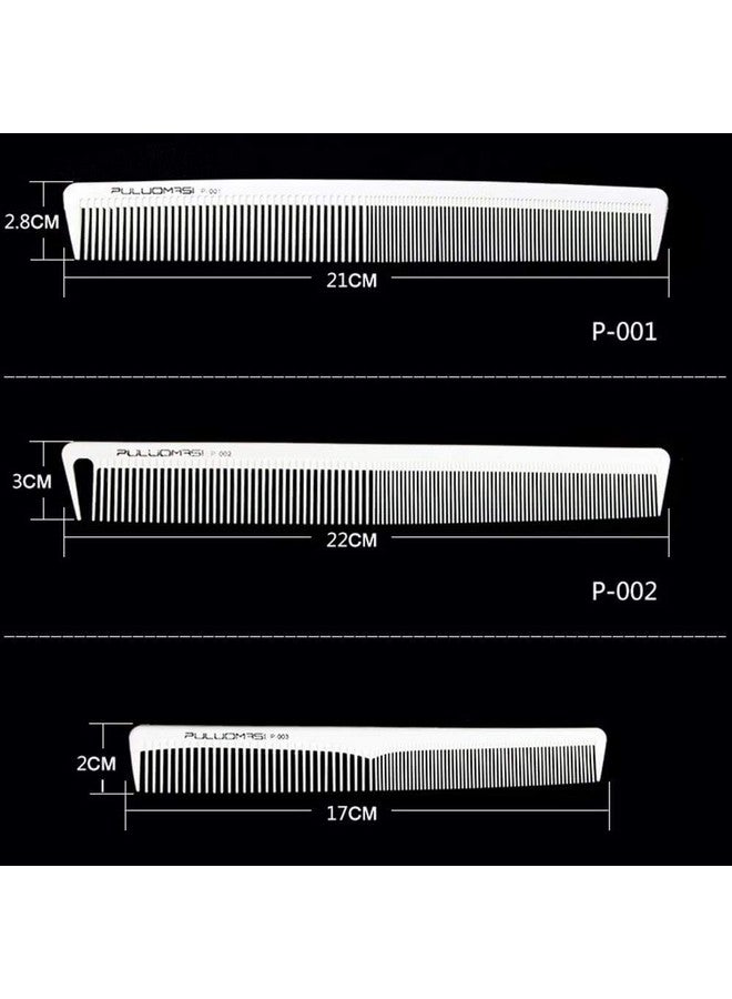 آكس مور مجموعة مشط تصفيف الشعر الاحترافية، مجموعة من 8 مشط مقاوم للحرارة ومضاد للكهرباء الساكنة للتصفيف العام، مشط حلاق ذو أسنان واسعة وذيل مشط - Image 5