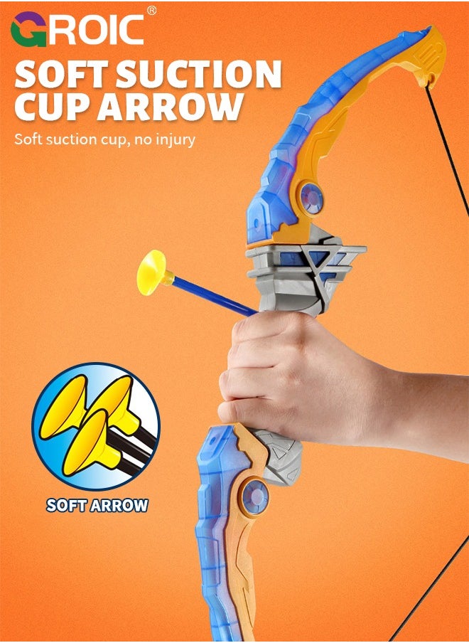GROIC Kids Bow and Arrow Toy Set, LED Light Up Archery Toys with 3 Suction Cups Arrows and Target, Indoor Outdoor Indoor Shooting Games Toys for Children  - Image 3