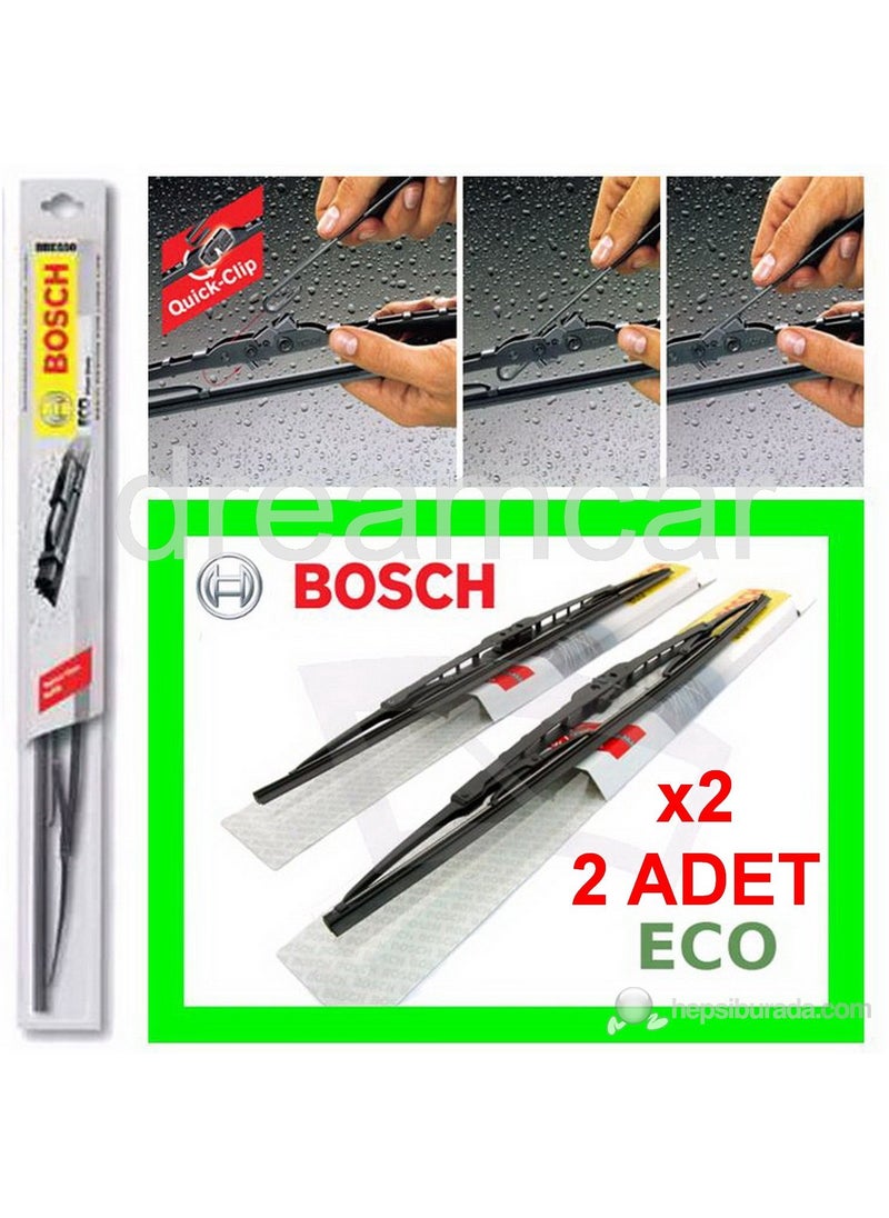 BOSCH - Eco 530 mm.x2 pcs. Universal Quick-Clip Wire Graffiti Wiper Set 3397005162 - Image 1