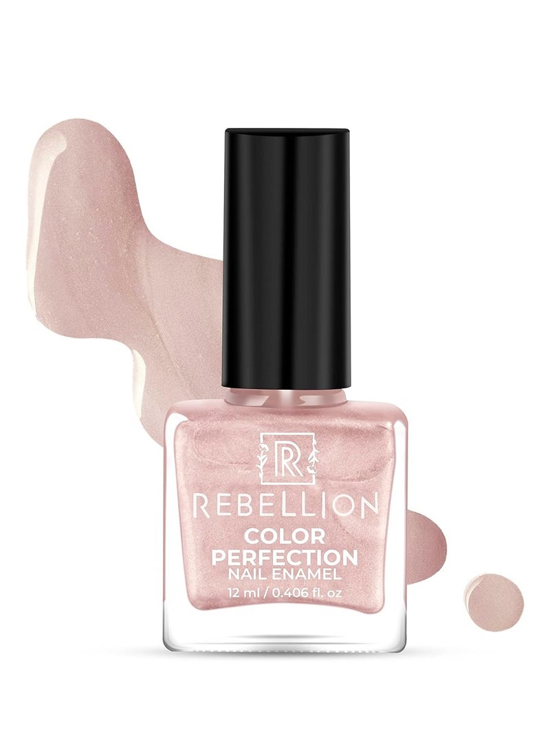 Rebellion Color Perfection Nail Enamel 12ml Light Peach Pink Obsession PR03 - Image 1