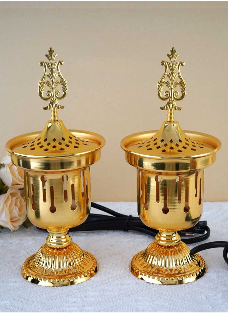بخور بوسيدين حامل بخور عود كهربائي مميز تصميم فاخر لعطور المنزل والمكتب - قطعتين  - Image 1
