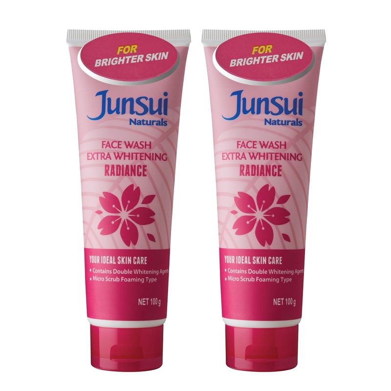 Junsui غسول وجه جونسوي ناتشورالز للإشراق للبشرة الأكثر إشراقًا 100 جرام عبوة من 2 - Image 1