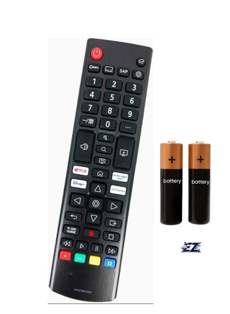 ELTRAZONE AKB76037601 Replacement Remote Control for All LG LED, OLED, LCD, 8K, 4K UHD, HDR Smart TVs – Includes Netflix, Disney+, Prime Video, and Channels Buttons – Easy Control, No Setup Needed – Battery Included - Image 1