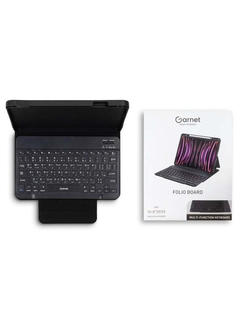 GARNET - iPad 10.9 2022 Wireless Keyboard Black Arabic English Layout Compact - Image 1